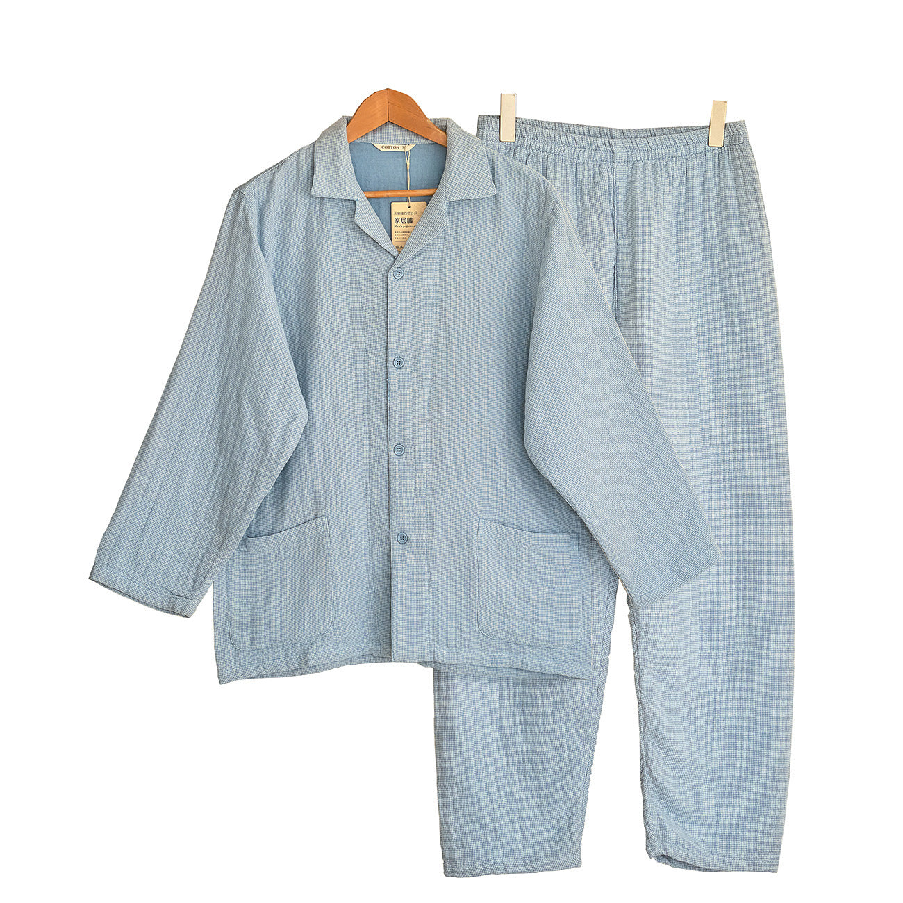 60S Cotton Four-Layer Yarn Home Clothes Class A Maternal and Infant Grade Japanese Autumn and Winter Couples Cotton Pajamas Casual suit